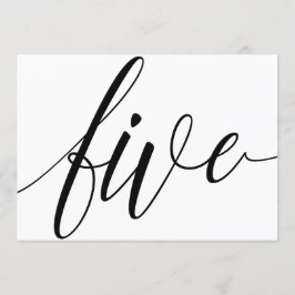 Bröllopsbordnummer - Lyxig typografi - Svart 5 Inbjudningar