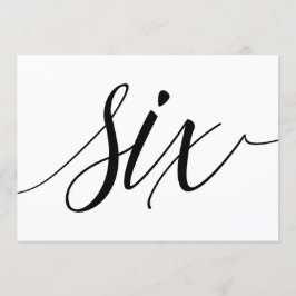 Bröllopsbordnummer - Lyxig typografi - Svart 6 Inbjudningar
