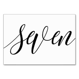 Bröllopsbordnummer - Lyxig typografi (svart) 7 Bordsnummer