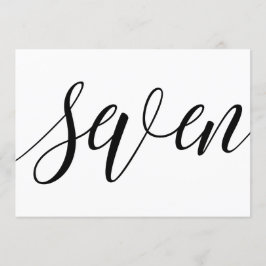 Bröllopsbordnummer - Lyxig typografi - Svart 7 Inbjudningar