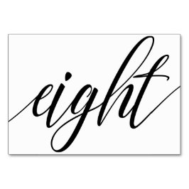 Bröllopsbordnummer - Lyxig typografi (svart) 8 Bordsnummer