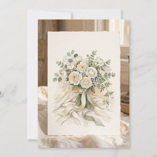 Bröllopsbrud Rosbouquet Tacksamhetskort Tack Kort