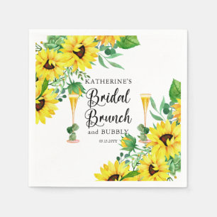 Bröllopsbrunch & Bubbly Shower Boho Solrosor Pappersservett