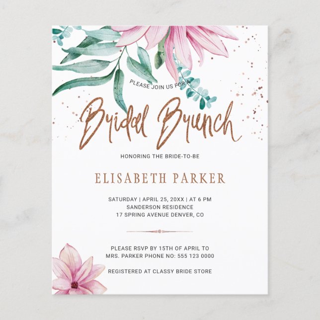 Bröllopsbrunch chic blomsterlig bröllopsdusch inbj (Framsida)