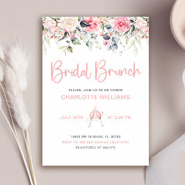 Bröllopsbrunch i rosa blomsterprakt inbjudningar