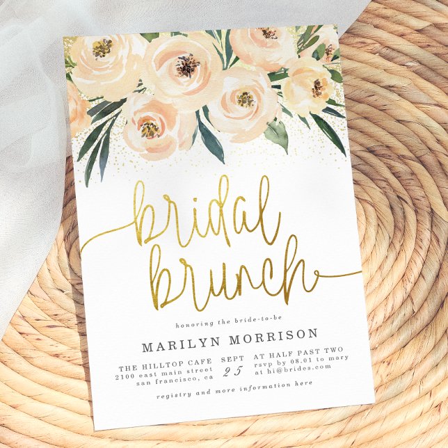 Bröllopsbrunch i Rosa och Blått Blommönster Inbjudningar (Skapare uppladdad)