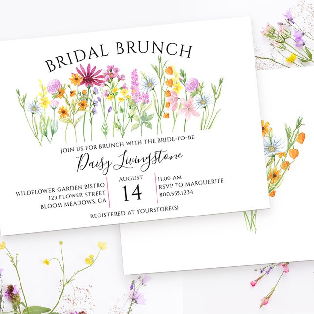 Bröllopsbrunch-inbjudan för vildblomsäng inbjudningar (Skapare uppladdad)