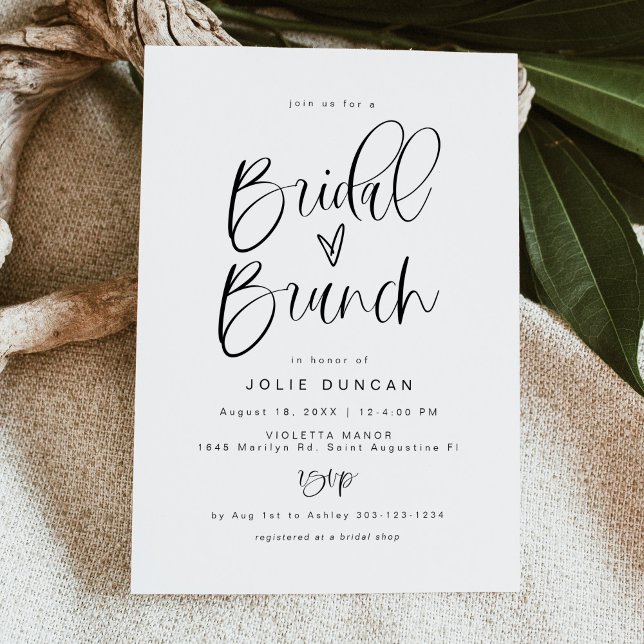 Bröllopsbrunch-inbjudan, Whimsical typografi Inbjudningar (Skapare uppladdad)