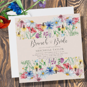 Bröllopsbrunch med bruden Wildflower Floral Inbjudningar