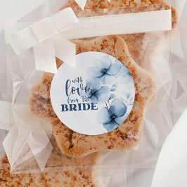 Bröllopsbrunch Något Blått Kärlek från Bruden Runt Klistermärke