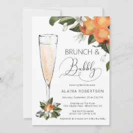Bröllopsbrunch och sprudlande Orange Blossom Mimos Inbjudningar