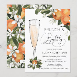 Bröllopsbrunch och sprudlande Orange Blossom Mimos Inbjudningar