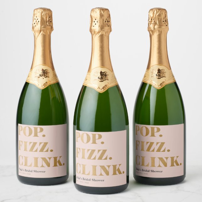 Bröllopsbrunch Pop Fizz Klirka Gnistrande Vin Etik (Flaskor)