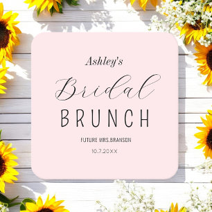 Bröllopsbrunch Rosa Pappersunderlägg Underlägg Papper Kvadrat