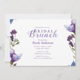 Bröllopsbrunch Vårliljor Lila Blommig Modern Inbjudningar