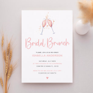 Bröllopsbrunch Watercolor Rosé Inbjudan