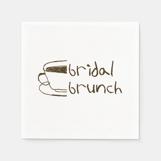 Bröllopsbrunch Whimsical kaffemugg Ritning Bröllop Pappersservett (Framsidan)