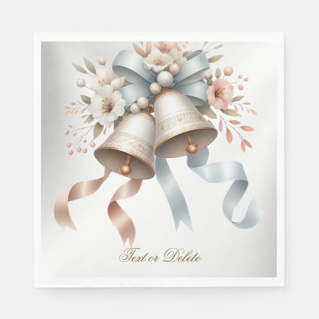 Bröllopsbuketter Klockor Rosa Blue Rosett band Bev Pappersservett (Framsidan)