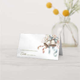 Bröllopsbuketter Klockor Rosa Blue Rosett band Bev Placeringskort