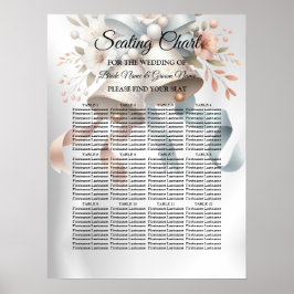 Bröllopsbuketter Klockor Rosa Blue Rosett band Bev Poster