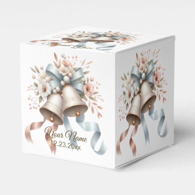 Bröllopsbuketter Klockor Rosa Blue Rosett band Bev Presentaskar (Framsidan Sidan)