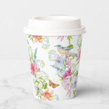 Bröllopsbuketter Lilies och Birds Watercolor