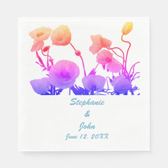 Bröllopsbuketter Vattenfärgens Blommigt Söt disket Pappersservett (Framsidan)