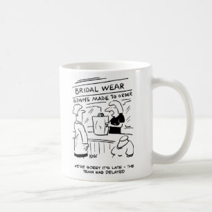 Bröllopsbutiksassistentens ursäkt kaffemugg