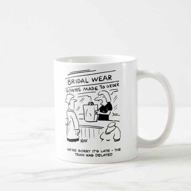 Bröllopsbutiksassistentens ursäkt kaffemugg (Höger)