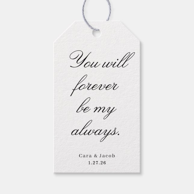 Bröllopscenter, Brud Shower-dekoration  Presentetikett (Framsidan)