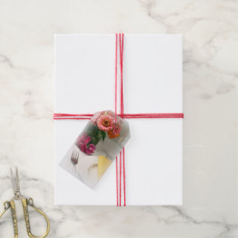 Bröllopsceremoni Sommar Blomsterpresent Tag Presentetikett
