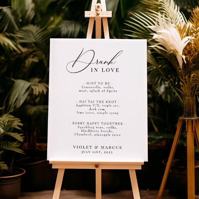 Bröllopscocktail eller Barmeny Elegant Förälskad Poster (Skapare uppladdad)