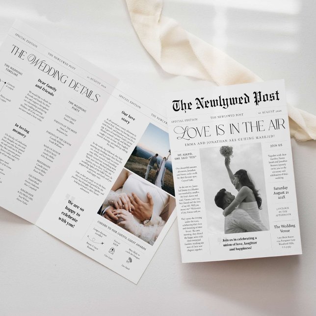 Bröllopsdag Anpassningsbar Newspaper Program Bookl (Skapare uppladdad)