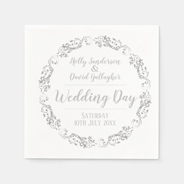 Bröllopsdag av grade och groom Napkin Pappersservett (Framsidan)