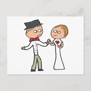 Bröllopsdag av groom vykort