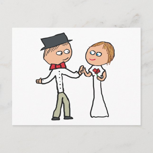 Bröllopsdag av groom vykort (Framsida)