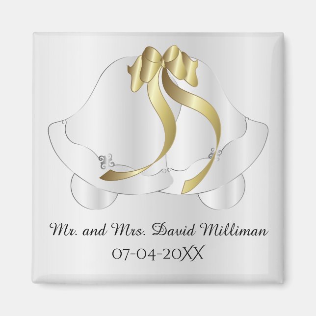 Bröllopsdag Bride/Groom Keepsaké Magnet (Framsidan)