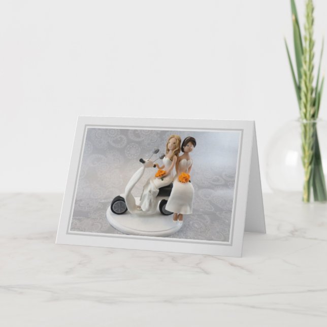 Bröllopsdag - Brider på en skotte Kort (Framsida)