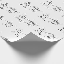 Bröllopsdag Champagneglas Vitt Sömlöst Presentpapper