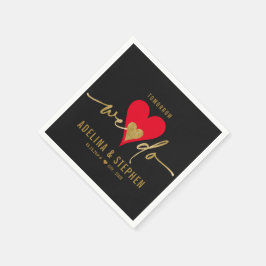 Bröllopsdag Elegant Heart Vi gör repetitionsmiddag Pappersservett