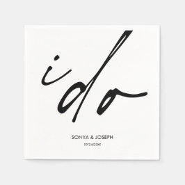 Bröllopsdag Elegant Script I Do Pappersservett