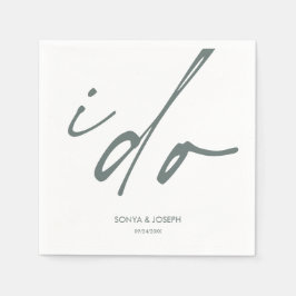 Bröllopsdag Elegant Script I Do Pappersservett