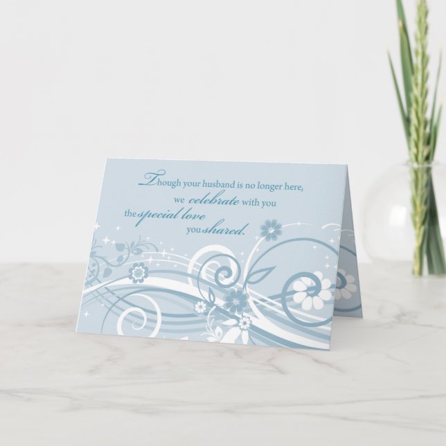 Brollopsdag för änka efter mannens död kort (Framsida)