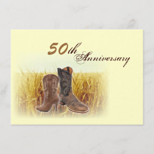 bröllopsdag för cowboy 50th för vetelantgård inbjudningar