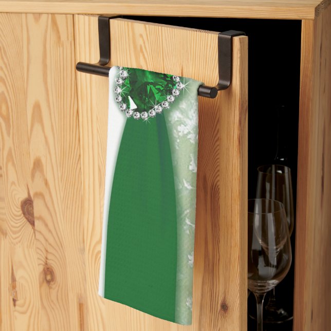 Bröllopsdag för damast 55th kökshandduk (Thirds Fold)