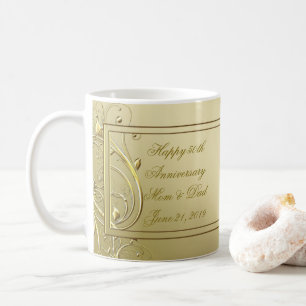 Bröllopsdag för krusidullguld 50th kaffemugg