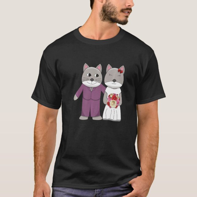 Bröllopsdag Giftermål Cat Animal Cat Whisperer T Shirt (Framsida)