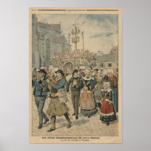 Bröllopsdag i Plougastel Brittany Poster