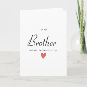 Bröllopsdag-kort till broder, Bröllop-kort Kort
