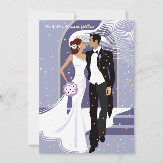 Bröllopsdag - meddelande efter Bröllop Inbjudningar (Framsida)